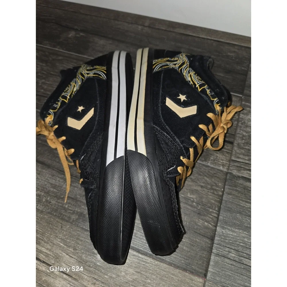 Converse Coolidge Mid Black And Gold Men's Size 11 Suede Sneakers - Picture 7 of 8